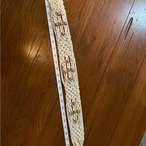 Women’s Tie Belt with Beautiful Wood Bead Accents- Approx 79” Long